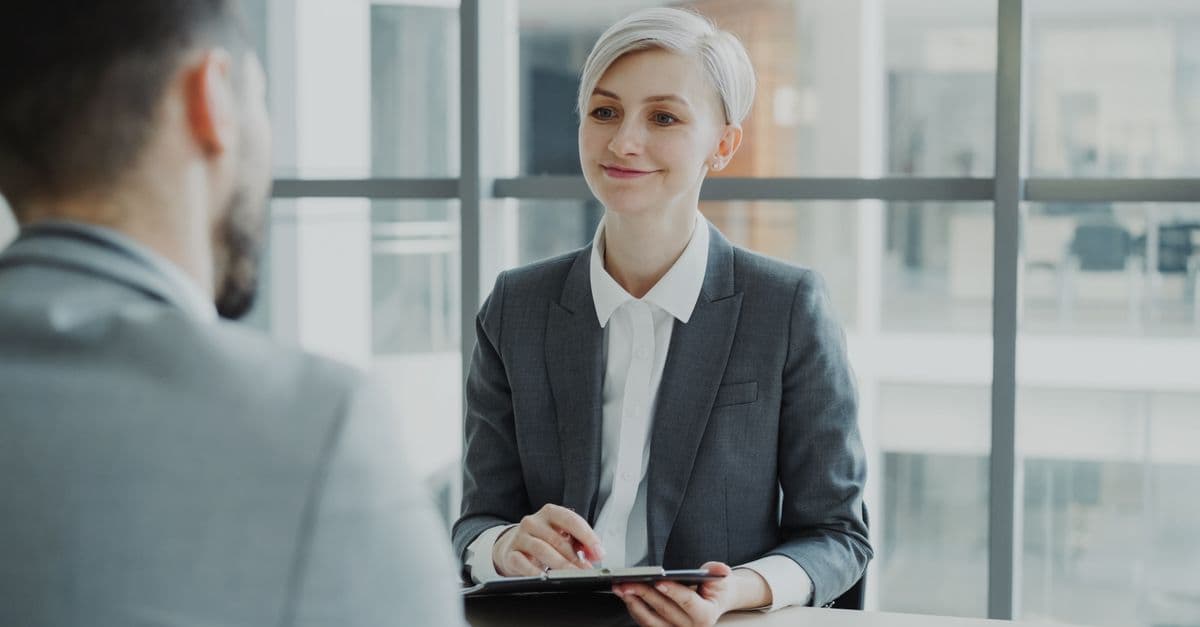 An HR manager interviewing a candidate