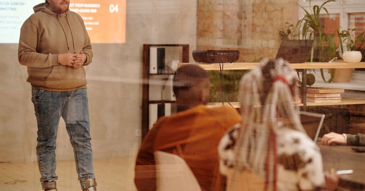 A facilitator telling a story to an engaged audience