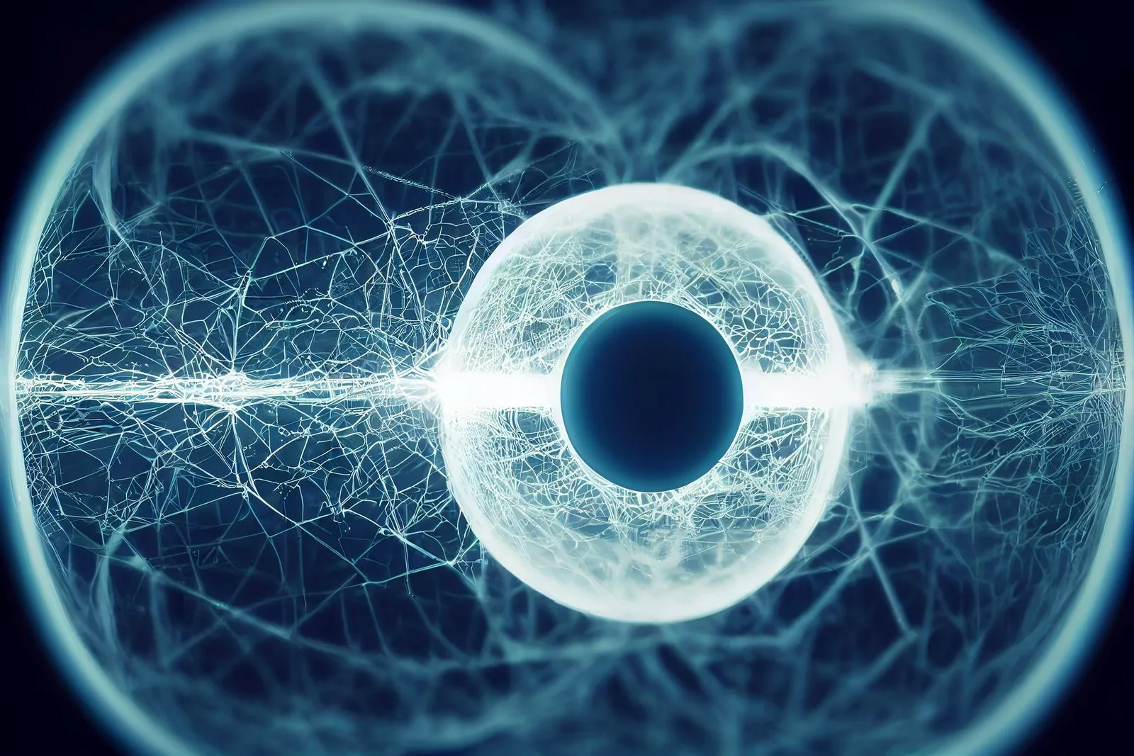 An abstract AI network forming an eye