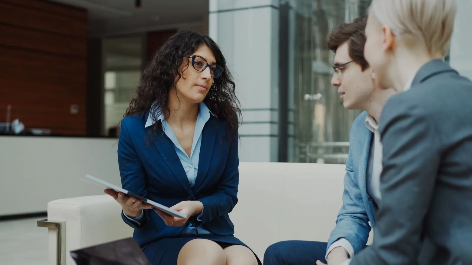 A professional team in a strategy meeting